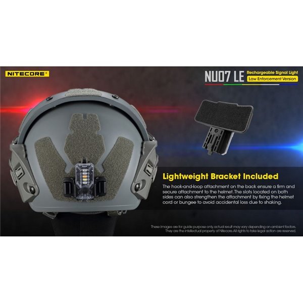 Luz Táctica de Señalización LED NU07 LE 5 colores 50 horas Autonomía Recargable USB-C IP66