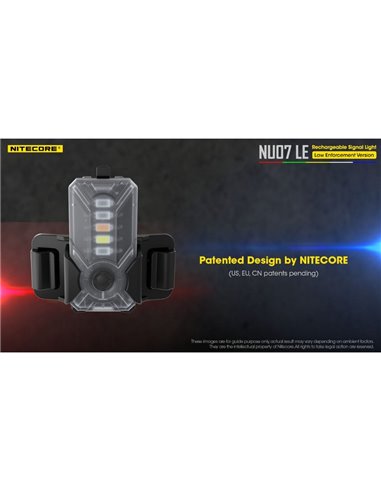 Luz Táctica de Señalización LED NU07 LE 5 colores 50 horas Autonomía Recargable USB-C IP66