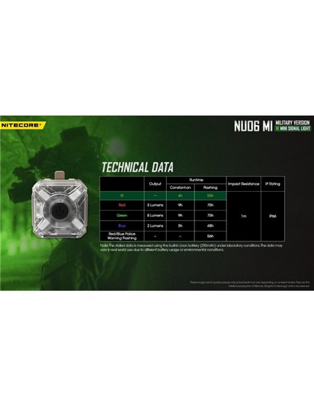 Luz de sinalização LED NU06 MI 3 cores 75 horas de autonomia recarregável USB-C