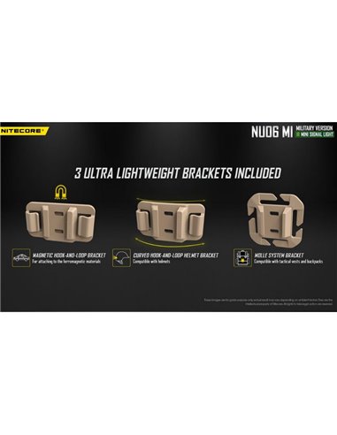 Luz de Señalización LED NU06 MI 3 Colores 75 horas Autonomía Recargable USB-C 