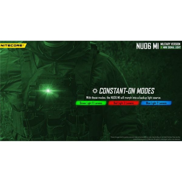 Luz de Señalización LED NU06 MI 3 Colores 75 horas Autonomía Recargable USB-C 