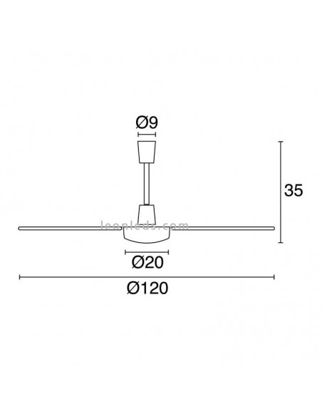 Ventilaor de Techo Fujil Ø120 CM Blanco Sin Luz de Exo Lighting 638A-VX60B-01 | LeonLeds