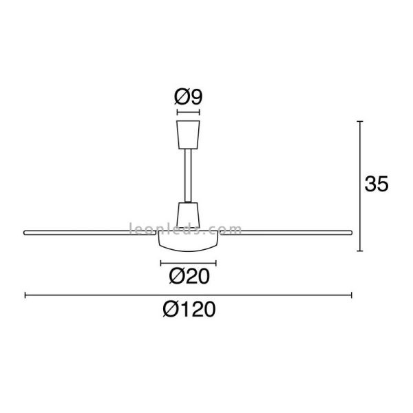 Ventilaor de Techo Fujil Ø120 CM Blanco Sin Luz de Exo Lighting 638A-VX60B-01 | LeonLeds