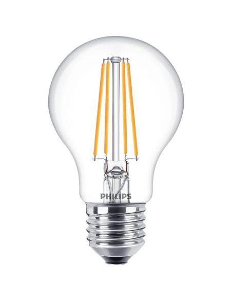 Pack 2 Bombilla LED A60 filamente 7W Reemplazo 60W Tono de Luz Cálida 2.700K Philips