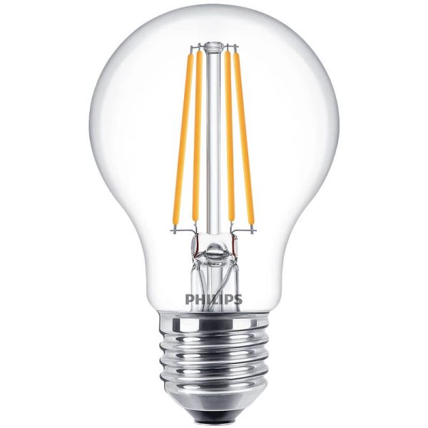 Pack 2 Bombilla LED A60 filamente 7W Reemplazo 60W Tono de Luz Cálida 2.700K Philips