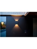 Aplique de pared LED exterior con panel solar frontal BELKA, con luz arriba y abajo, 9W 280Lm, 3000K