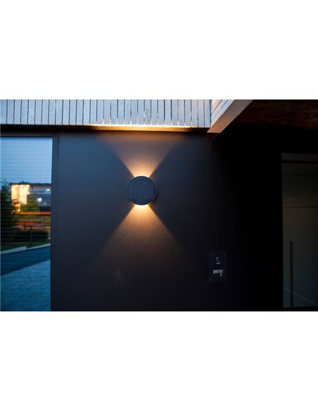 Aplique de pared LED exterior con panel solar frontal BELKA, con luz arriba y abajo, 9W 280Lm, 3000K