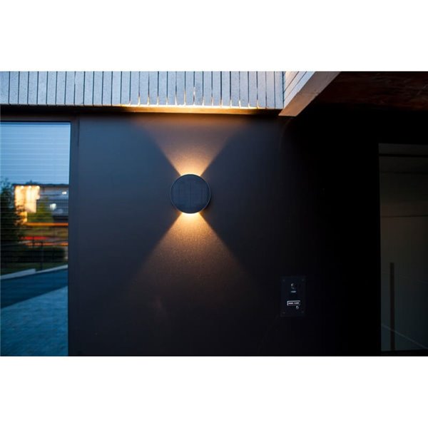Aplique de pared LED exterior con panel solar frontal BELKA, con luz arriba y abajo, 9W 280Lm, 3000K