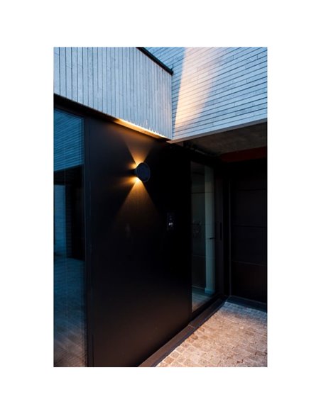 Aplique LED para exterior com painel solar frontal BELKA, com luz ascendente e descendente, 9W 280Lm, 3000K