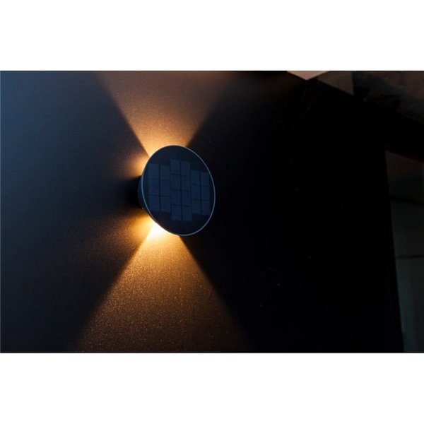 Aplique LED para exterior com painel solar frontal BELKA, com luz ascendente e descendente, 9W 280Lm, 3000K