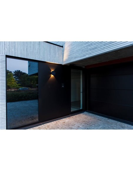 Aplique de pared LED exterior con panel solar frontal BELKA, con luz arriba y abajo, 9W 280Lm, 3000K