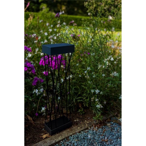 Baliza LED solar con estaca al suelo SPIDO, de diseño elegante negro, 10,5W, 900Lm, 3000K