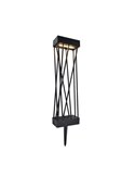 Baliza LED solar con estaca al suelo SPIDO, de diseño elegante negro, 10,5W, 900Lm, 3000K