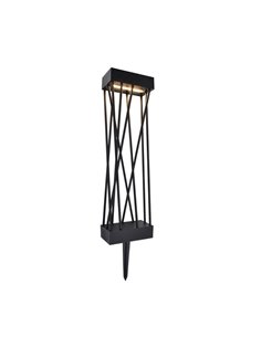 Baliza LED solar con estaca al suelo SPIDO, de diseño elegante negro, 10,5W, 900Lm, 3000K
