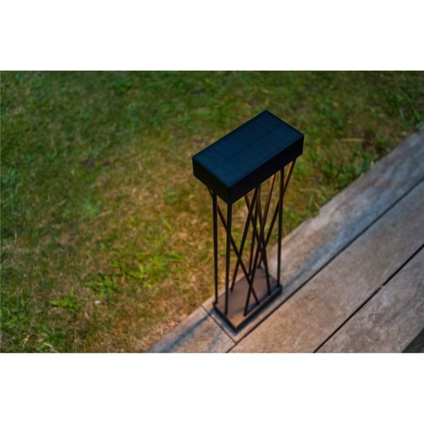 Baliza LED solar con estaca al suelo SPIDO, de diseño elegante negro, 10,5W, 900Lm, 3000K