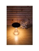 Luz LED portátil de mesa solar MIYI, diseño elegante en cristal con panel solar, 3,8W 300Lm, 3000K