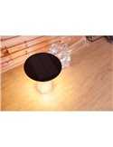 Luz LED portátil de mesa solar MIYI, diseño elegante en cristal con panel solar, 3,8W 300Lm, 3000K