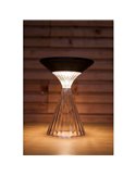 Luz LED portátil de mesa solar MIYI, diseño elegante en cristal con panel solar, 3,8W 300Lm, 3000K