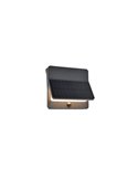 Aplique de pared LED exterior ALETA, con panel solar y sensor PIR, 12,6W 1100Lm, 3000K,gris oscuro