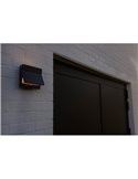 Aplique de pared LED exterior ALETA, con panel solar y sensor PIR, 12,6W 1100Lm, 3000K,gris oscuro