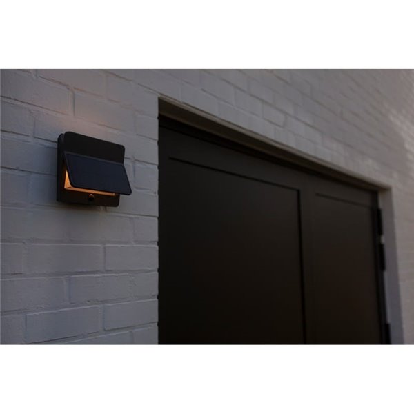Aplique de pared LED exterior ALETA, con panel solar y sensor PIR, 12,6W 1100Lm, 3000K,gris oscuro