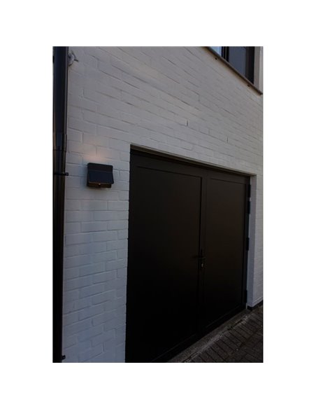 Aplique de pared LED exterior ALETA, con panel solar y sensor PIR, 12,6W 1100Lm, 3000K,gris oscuro