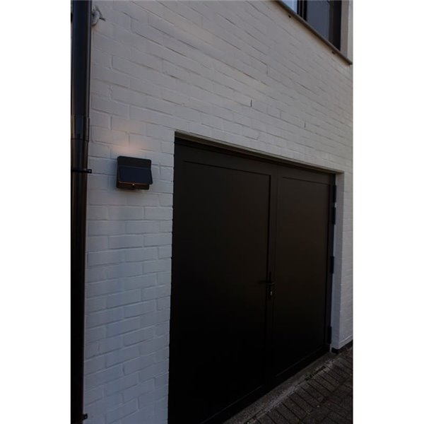 Aplique de pared LED exterior ALETA, con panel solar y sensor PIR, 12,6W 1100Lm, 3000K,gris oscuro