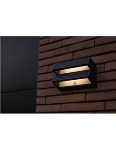 Aplique LED de pared doble con panel solar y sensor PIR, BARLO, 8,2W 950Lm, 4000K, gris oscuro 2