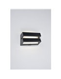 Aplique LED de pared doble con panel solar y sensor PIR, BARLO, 8,2W 950Lm, 4000K, gris oscuro