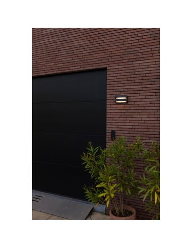 Aplique LED de pared doble con panel solar y sensor PIR, BARLO, 8,2W 950Lm, 4000K, gris oscuro