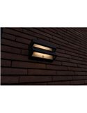 Aplique LED de pared doble con panel solar y sensor PIR, BARLO, 8,2W 950Lm, 4000K, gris oscuro