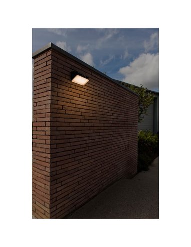 Aplique LED de pared AERO con panel solar y sensor de moviemiento, 8,6W 940Lm, 4000K, negro