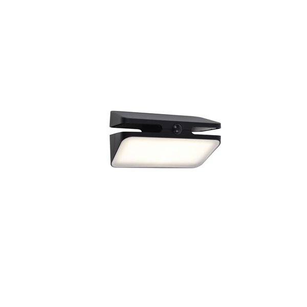 Aplique LED de pared AERO con panel solar y sensor de moviemiento, 8,6W 940Lm, 4000K, negro