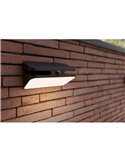 Aplique LED de pared AERO con panel solar y sensor de moviemiento, 8,6W 940Lm, 4000K, negro
