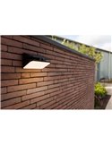 Aplique LED de pared AERO con panel solar y sensor de moviemiento, 8,6W 940Lm, 4000K, negro