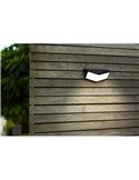 Aplique de pared LED, solar con sensor PIR, WINGS, negro, 3,7W 500Lm, 5000K