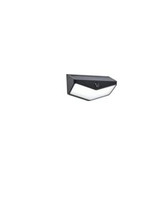 Aplique de pared LED, solar con sensor PIR, WINGS, negro, 3,7W 500Lm, 5000K