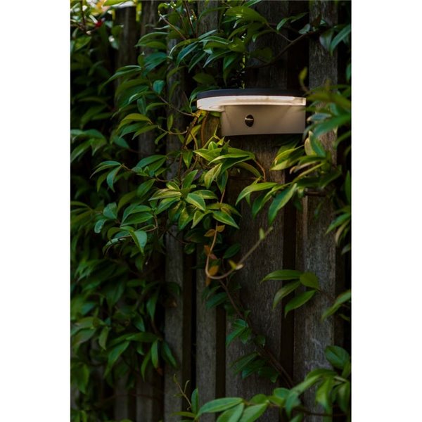 Aplique LED semicircular com sensor PIR, VYZOR, 7W 1000Lm, 4000K, cinza