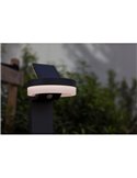 Baliza LED con panel solar ajustable y sensor PIR RUNDA, antracita, redondeo, 12W 1300Lm, 4000K