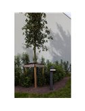 Baliza LED con panel solar ajustable y sensor PIR RUNDA, antracita, redondeo, 12W 1300Lm, 4000K