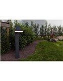 Baliza LED con panel solar ajustable y sensor PIR RUNDA, antracita, redondeo, 12W 1300Lm, 4000K