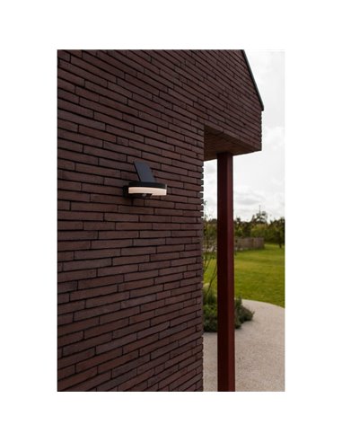 Aplique LED con panel solar ajustable y sensor PIR RUNDA, 12W 1300Lm, 3000K