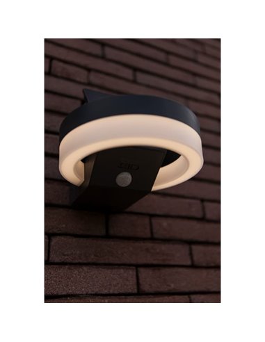 Aplique LED con panel solar ajustable y sensor PIR RUNDA, 12W 1300Lm, 3000K