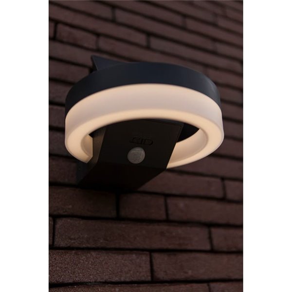 Aplique LED con panel solar ajustable y sensor PIR RUNDA, 12W 1300Lm, 3000K