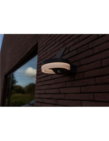 Applique murale LED avec panneau solaire orientable et capteur PIR RUNDA, 12W 1300Lm, 3000K