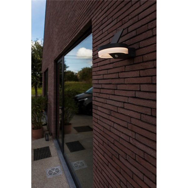 Aplique LED con panel solar ajustable y sensor PIR RUNDA, 12W 1300Lm, 3000K