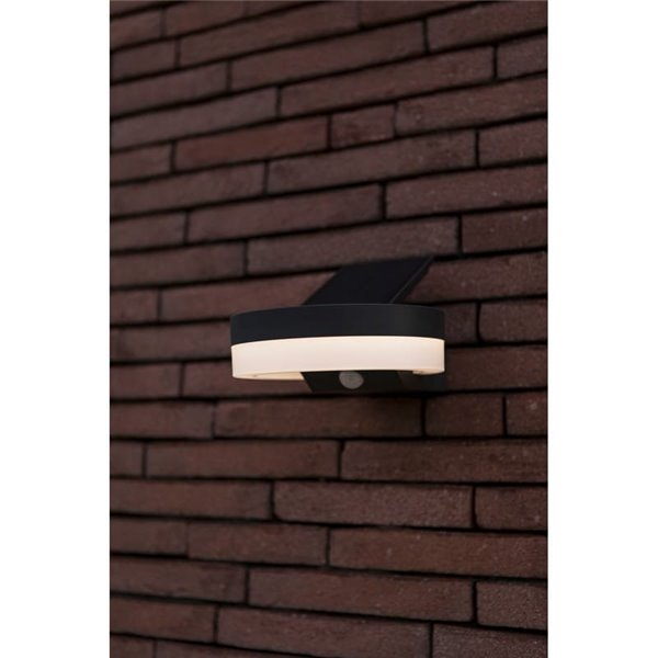 Aplique LED con panel solar ajustable y sensor PIR RUNDA, 12W 1300Lm, 3000K