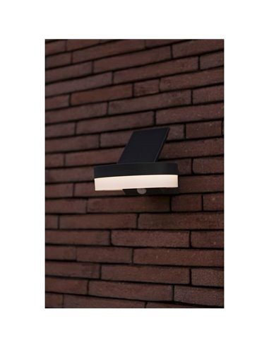 Aplique LED con panel solar ajustable y sensor PIR RUNDA, 12W 1300Lm, 3000K
