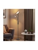 Lámpara de salón LED de metal negro con brazo lector, VINET 30+6W, 3000Lm, CCT 2700K/4000K/6500K, con mando a distancia imantado
