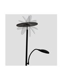 Lámpara de salón LED de metal negro con brazo lector, VINET 30+6W, 3000Lm, CCT 2700K/4000K/6500K, con mando a distancia imantado